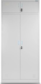 Wielokomorowa szafa socjalna Borys 90x50x185 cm szara