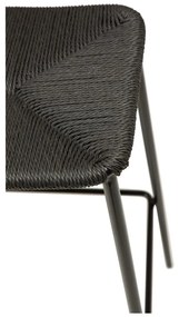 Czarny hoker ze stalowymi nogami DAN-FORM Stiletto, wys. 68 cm