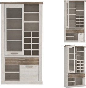 Witryna pokojowa Duro 821L-T75, pinia biała / dąb antyczny