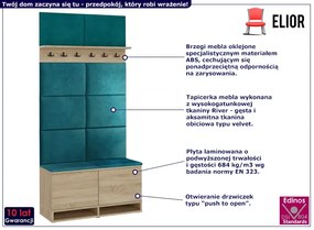 Garderoba z wieszakiem dąb sonoma + butelkowa zieleń - Somena 3X