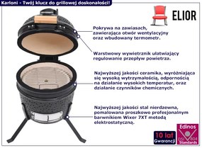 Czarny ceramiczny grill z funkcją wędzenia G9-K47