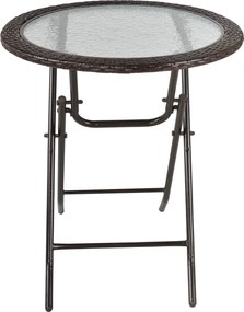 Outsunny Stół Ogrodowy Okrągły Składany Ø68 cm Stalowy Stół Kempingowy Balkonowy Praktyczny Design | Aosom PL