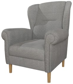 Jasnoszary fotel typu uszak Swan – Ropez