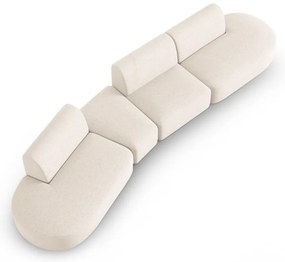 Beżowa sofa z tkaniny szenilowej lewostronna 428 cm Paolo – Milo Casa