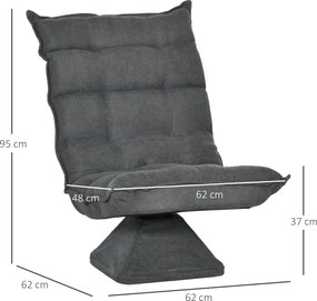 HOMCOM Fotel podłogowy z regulowanym oparciem do salonu, biura