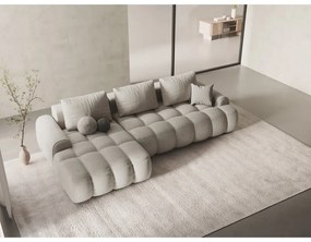 Beżowy rozkładany/ze schowkiem narożnik (lewostronny/z szezlongiem) Linz – Cosmopolitan Design