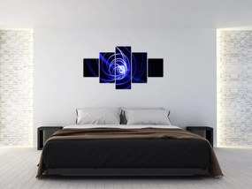 Obraz niebieskich spiral (125x70 cm)