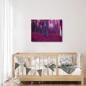 Obraz na szkle różowego lasu (70x50 cm)