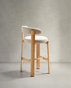 Beżowy/w jasnym naturalnym kolorze hoker z litego drewna jesionowego (wysokość siedziska 75 cm) Granite – Kave Home