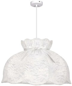 Biała lampa wisząca z koronkowym abażurem - 3X Z063 N9-B22