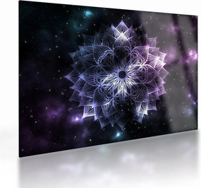 Obraz na szkle - Mandala lotosu w kosmosie (70x50 cm)