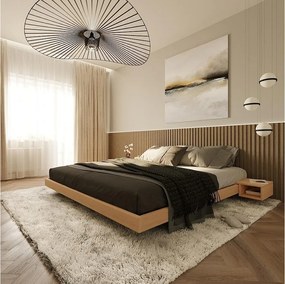 Łóżko podwójne 140x200 cm naturalne Carre