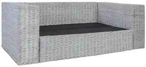 Szara 2-osobowa sofa z rattanu W1-F16