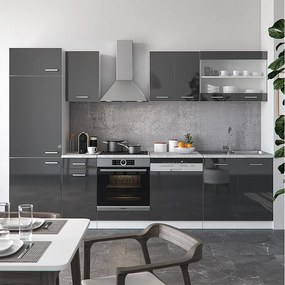 Aneks kuchenny antracytowy wysoki połysk/biały 300x46x81.6 r-line