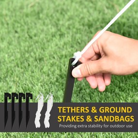 Outsunny Dekoracja Bożonarodzeniowa Nadmuchiwany Mikołaj na Zewnątrz, 140 cm, Czerwony