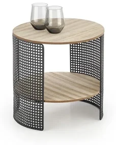 Stolik kawowy TRAFICA 41x41 naturalny/czarny HALMAR