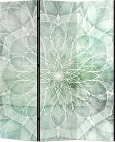 Parawan pokojowy 3-częściowy 135x172 Dwustronny dekoracyjny boho zen Szary Kwiatowa Symetria Natury