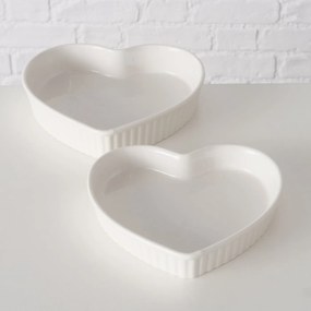 Ceramiczne formy do pieczenia w kształcie serca, 2 sztuki