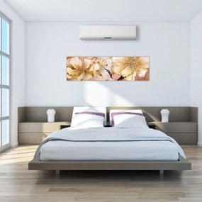 Obraz - Złote kwiaty (170x50 cm)
