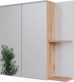 Szafka łazienkowa z lustrem biały wysoki połysk 80x17.2x75 irma