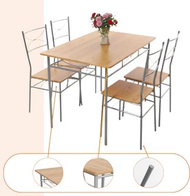 Casaria Zestaw jadalniany PAUL, 5 części, naturalny brąz