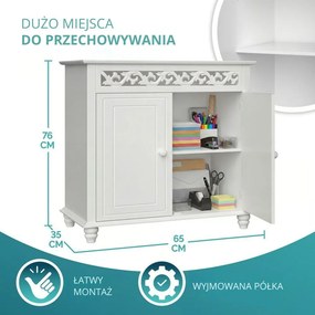 Komoda JERSEY, 76 x 65 x 35cm, biała Casaria