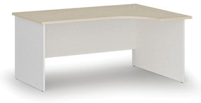 Narożne biurko PRIMO WHITE, 160x120 cm, prawe, biały/dąb naturalny