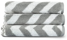 Biało-szary bawełniany ręcznik 33x33 cm Chevron – Foutastic