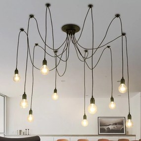 Lampa sufitowa pająk wisząca AT45-10SZ-Czarna