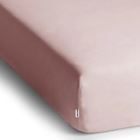 Jasnoróżowe dżersejowe prześcieradło z gumką 180x200 cm Amber – Restilo