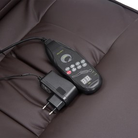 HOMCOM Fotel do Masażu Relax z Podnóżkiem 10 Punktów Wibracji Elegancki Brązowy | Aosom PL