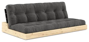 Antracytowa sztruksowa rozkładana sofa 196 cm Base – Karup Design
