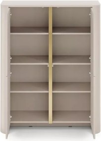 Komoda Solvero 3-drzwiowa kaszmir / dąb vicenza – minimalistyczna, push to open