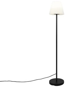 Zewnetrzna Lampa podłogowa zewnętrzna czarna z białym kloszem IP65 25 cm - VirginiaDesignerski Oswietlenie zewnetrzne