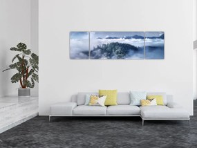 Obraz lasu we mgle (170x50 cm)