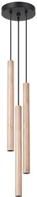 Drewniana industrialna lampa wisząca tuby - A379 W3-W79