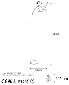 Lampa podłogowa Varzan - 10855, czarny