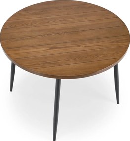 Okrągły stół do jadalni z orzechowym blatem Barry Halmar