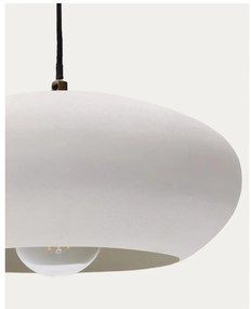 Biała lampa wisząca z metalowym kloszem ø 40 cm Inda – Kave Home