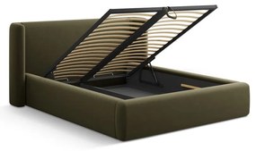 Zielone tapicerowane łóżko dwuosobowe ze schowkiem ze stelażem 160x200 cm Jason – Windsor &amp; Co Sofas