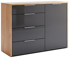 Skandynawska komoda w klorze dąb craft + lava mat - Kyle 18X