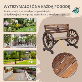 Outsunny Ławki Ogrodowe Drewniane - Krzesło Ogrodowe Koło, Małe i Duże, Do 240 kg | Aosom PL