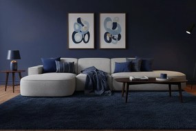 Narożnik modułowy CURSAL F lewostronny 364×166×70 cm  szary Raven 7 – zaokrąglone leżanki, wolnostojący