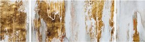 Obraz - Abstrakcja ze zotym (170x50 cm)