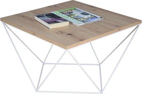 Skandynawski stolik kawowy dąb artisan + biały K6-A62