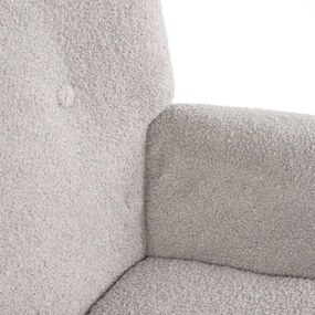 Fotel tapicerowany MOSS w tkaninie TEDDY BOUCLÉ jasnoszary HOMLA