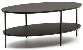 Czarny stolik ze szklanym blatem 65x110 cm Fideia – Kave Home