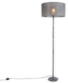 Lampa podłogowa szara klosz szary 50cm - Simplo Rustykalny / Vintage Oswietlenie wewnetrzne