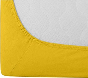 PrzytulneMieszkanie.pl Jersey prześcieradło EXCLUSIVE musztardowe 140 x 200 cm