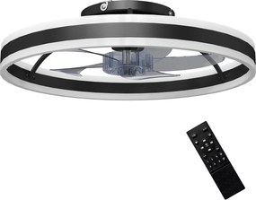 HOMCOM Wentylator sufitowy z oświetleniem i pilotem, LED Wentylator sufitowy z 3 temperaturami barw, 6 prędkościami, 50 cm | Aosom PL
